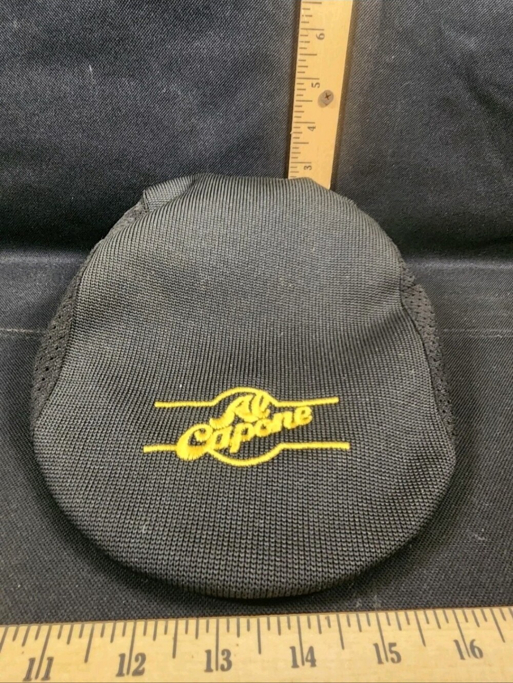 Al Capone Cigars No Comment Flat Cap Hat Black Mens Embroidered